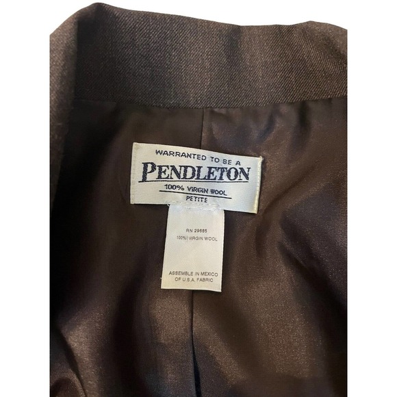 Pendleton Vintage Blazer Button Up High Neck Virgin Wool Women’s Petite Small - Picture 7 of 7